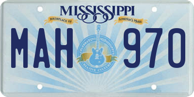 MS license plate MAH970