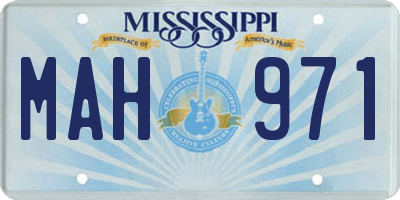 MS license plate MAH971