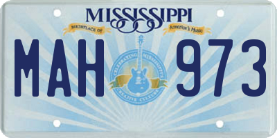 MS license plate MAH973