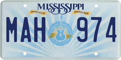 MS license plate MAH974