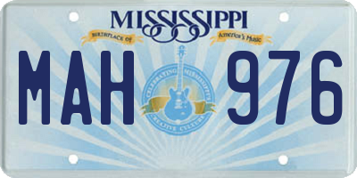 MS license plate MAH976