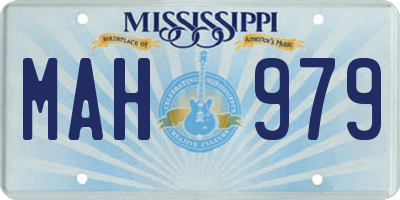 MS license plate MAH979
