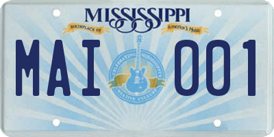 MS license plate MAI001