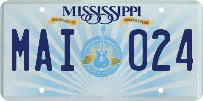 MS license plate MAI024