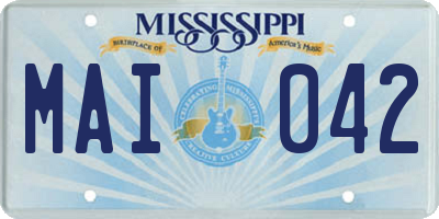 MS license plate MAI042