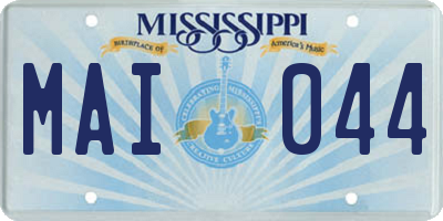 MS license plate MAI044