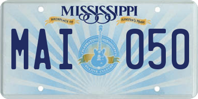 MS license plate MAI050