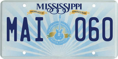 MS license plate MAI060