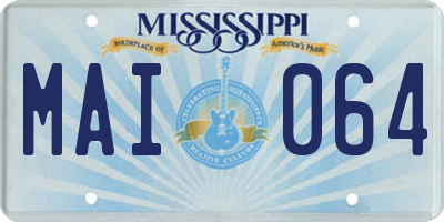 MS license plate MAI064