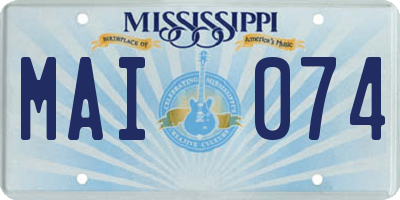 MS license plate MAI074