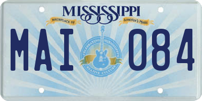 MS license plate MAI084