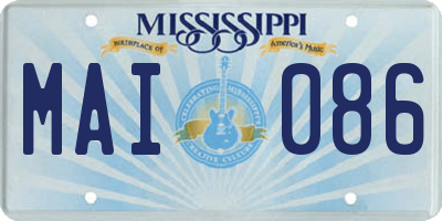 MS license plate MAI086
