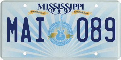 MS license plate MAI089