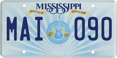 MS license plate MAI090