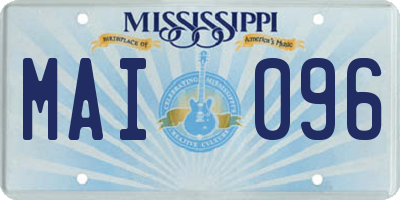 MS license plate MAI096