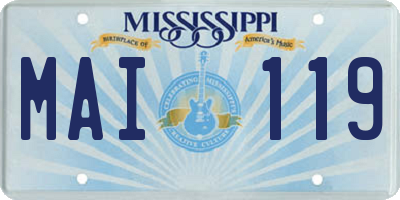 MS license plate MAI119