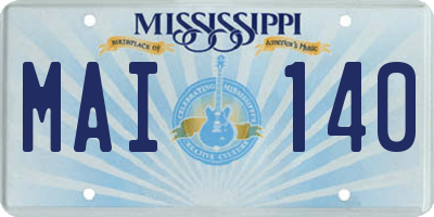 MS license plate MAI140