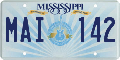 MS license plate MAI142