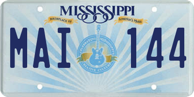 MS license plate MAI144