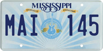MS license plate MAI145