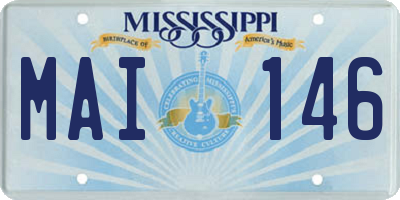 MS license plate MAI146