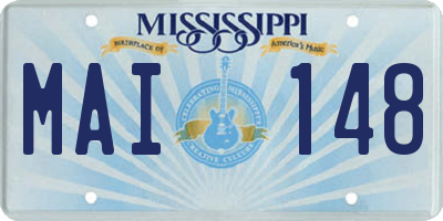MS license plate MAI148