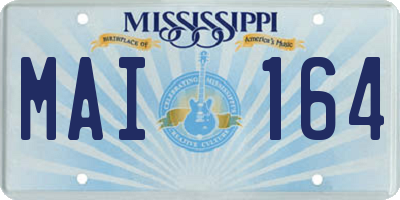 MS license plate MAI164