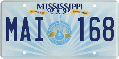 MS license plate MAI168