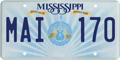 MS license plate MAI170
