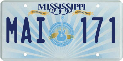 MS license plate MAI171