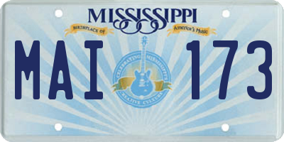 MS license plate MAI173