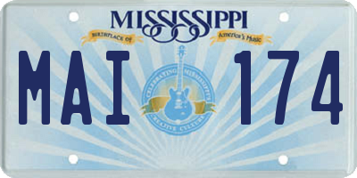 MS license plate MAI174