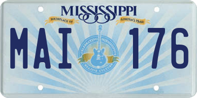 MS license plate MAI176