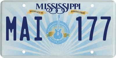 MS license plate MAI177