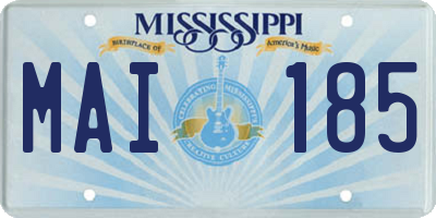 MS license plate MAI185