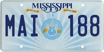 MS license plate MAI188