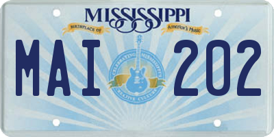 MS license plate MAI202