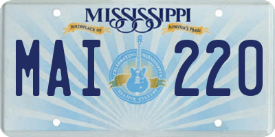 MS license plate MAI220