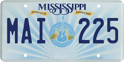 MS license plate MAI225