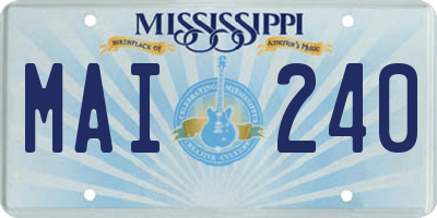 MS license plate MAI240