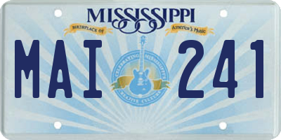 MS license plate MAI241
