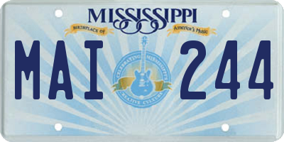 MS license plate MAI244