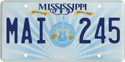 MS license plate MAI245