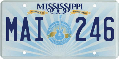 MS license plate MAI246