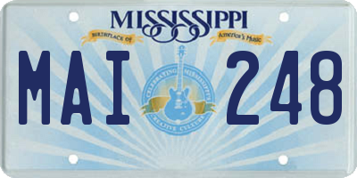 MS license plate MAI248