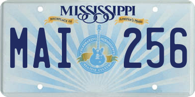 MS license plate MAI256