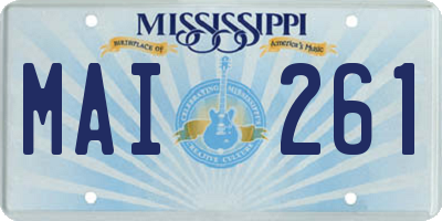 MS license plate MAI261