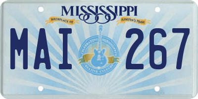 MS license plate MAI267