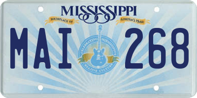 MS license plate MAI268