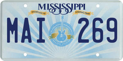 MS license plate MAI269